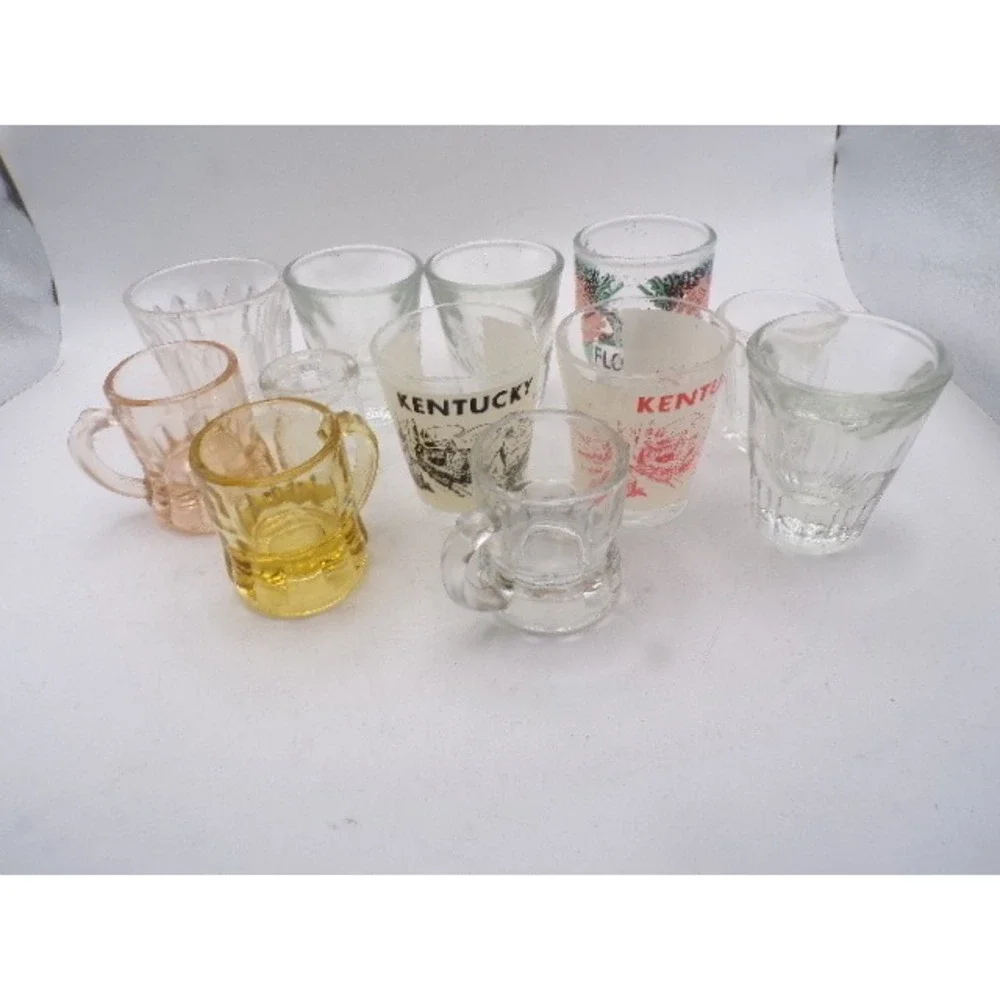 Vintage Shot Glass Collection Lot of 12 Kentucky Florida Souvenir Mini Beer Mugs